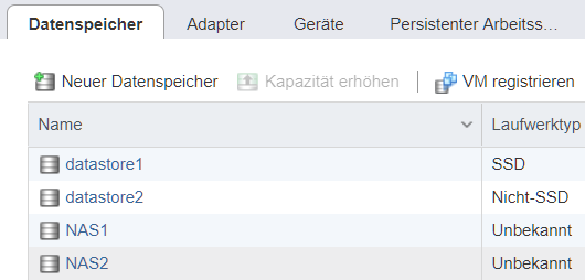 Backup virtueller Maschinen mit ghettoVCB auf vSphere, datastore