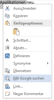 Office mit Bing suche durch Google ersetzen
