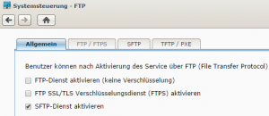 SFTP Aktivieren
