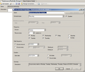 Job Schedule Properties