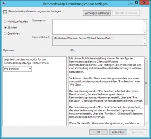 Remotedesktop-Lizenzierungsmodus