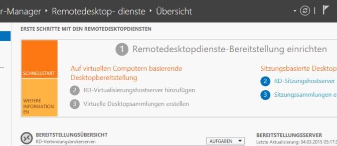 Server 2012 R2 – Remotedesktop Lizenzierung