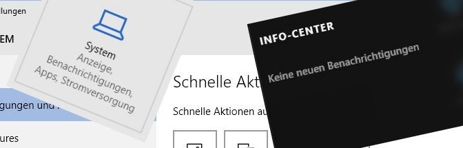 Windows 10 Info-Center Benachrichtigungen