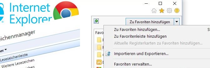 Chrome Lesezeichen Importieren aus Internet Explorer Export
