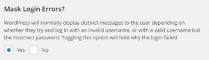 LockDown Option Mask Login Errors