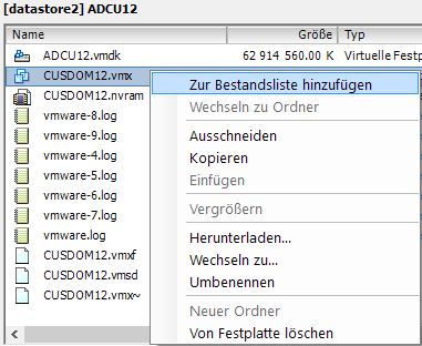 vSphere Bestandsliste, VM klonen auf ESXi-Host
