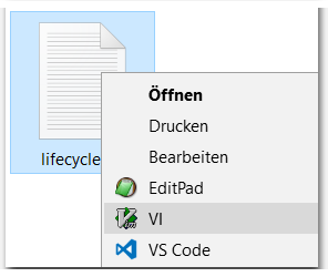 VIM Kontextmenu, Editor Windows Installation