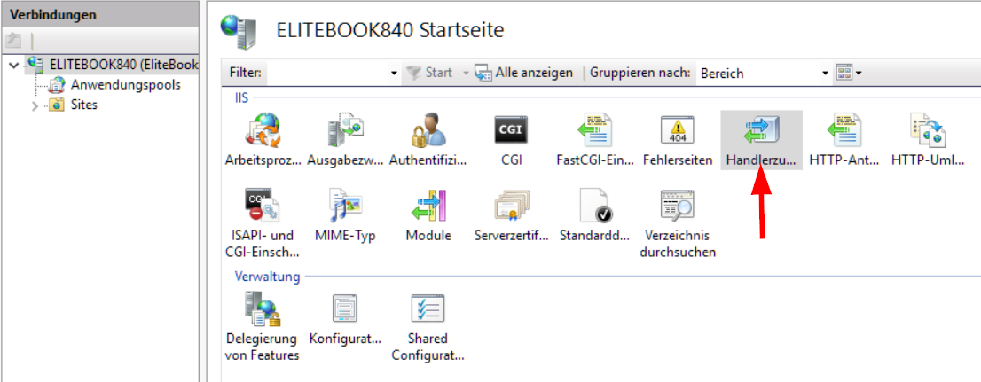 Internetinformationsdienste (IIS)-Manager