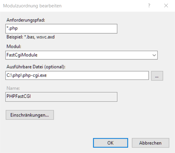 Modulzuordnung hinzufuegen
