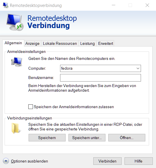 Remotedesktopverbindung