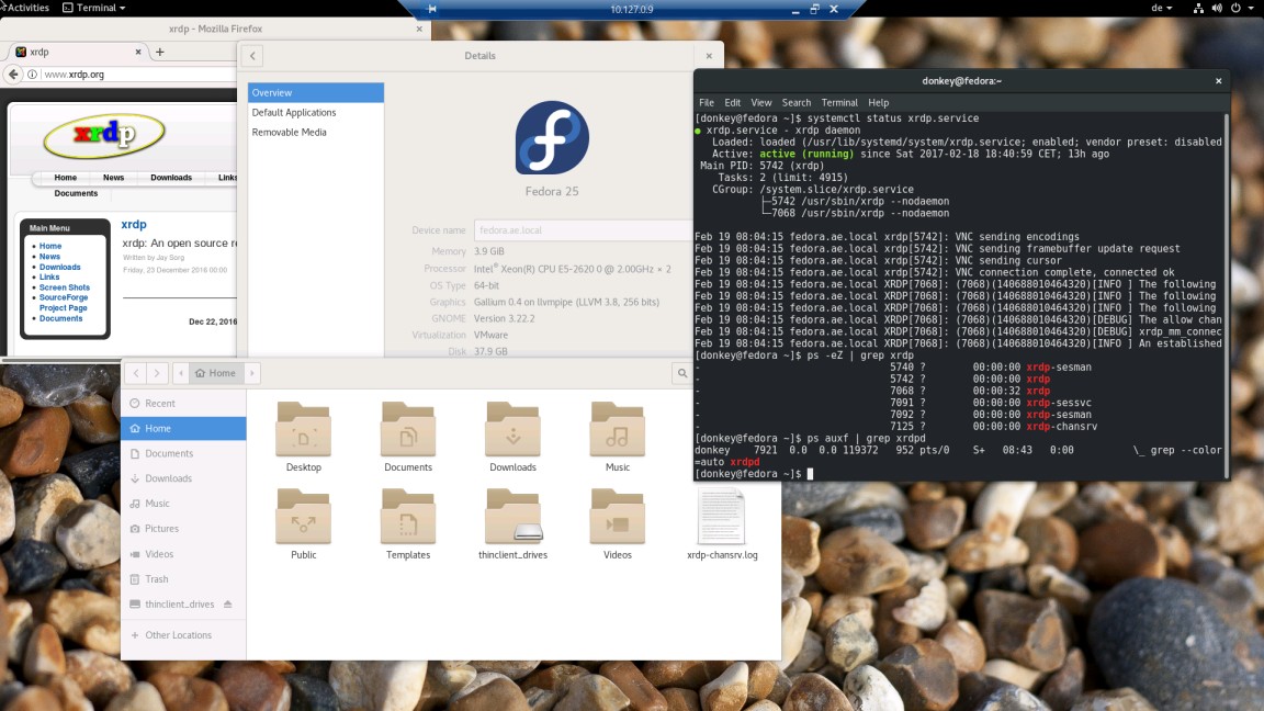 xrdp remote desktop screen