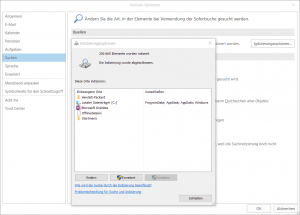 Outlook-indizierungsoptionen