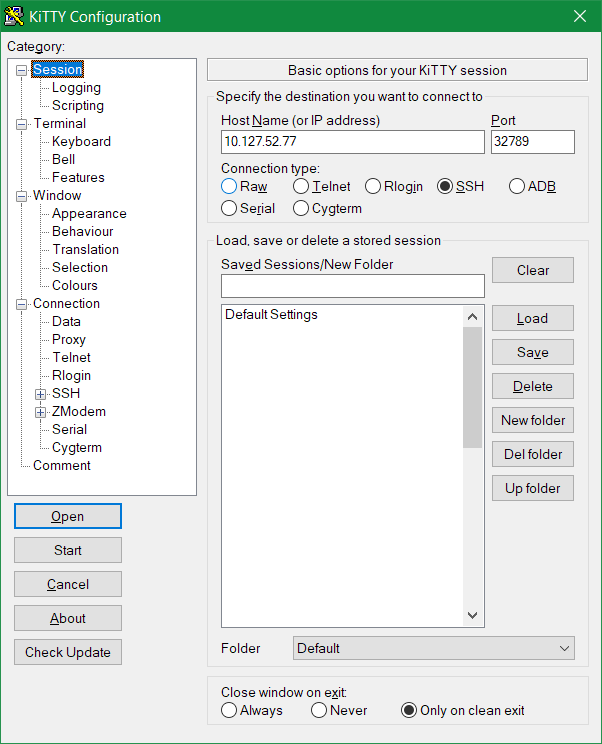 KiTTY Konfiguration
