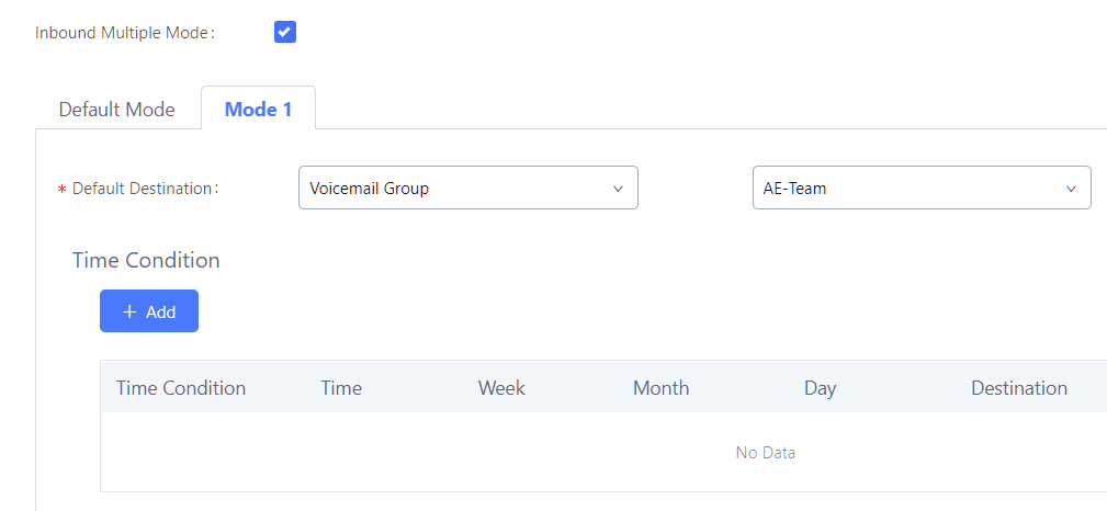 UCM6202 Inbound Multiple Mode