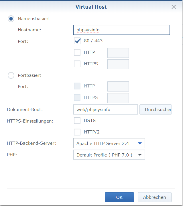 phpSysInfo Installation auf Synology