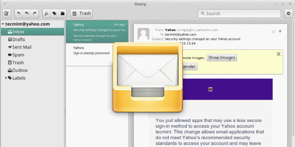 Linux Mint mit Email Client Geary