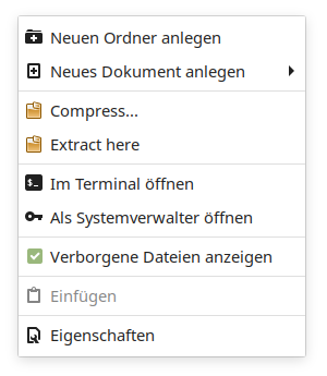 Nemo Action Context Menu Extract Here
