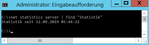 Die Ausgabe zeigt das Datum und die Uhrzeit an diesem der Windows Server gestartet wurde.