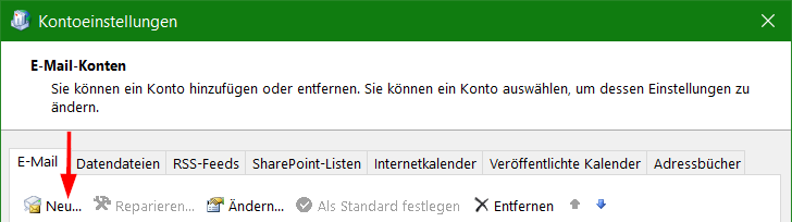 Kopano Postfach in Outlook hinzufügen. Outlook Kontoeinstellungen