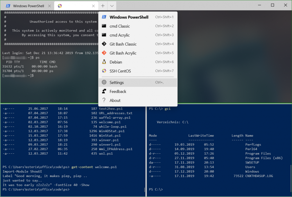 Windows Terminal Splitting