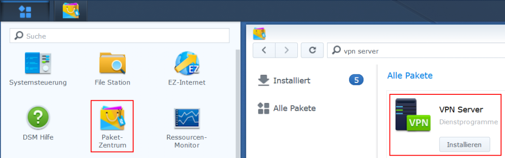 OpenVPN mit Synology DiskStation Installation