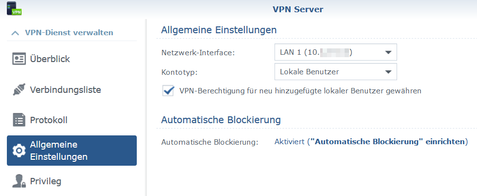 OpenVPN mit Synology DiskStation Installation