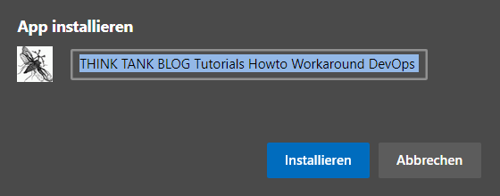 Wähle bei Apps - Diese Seite als eine App installieren.