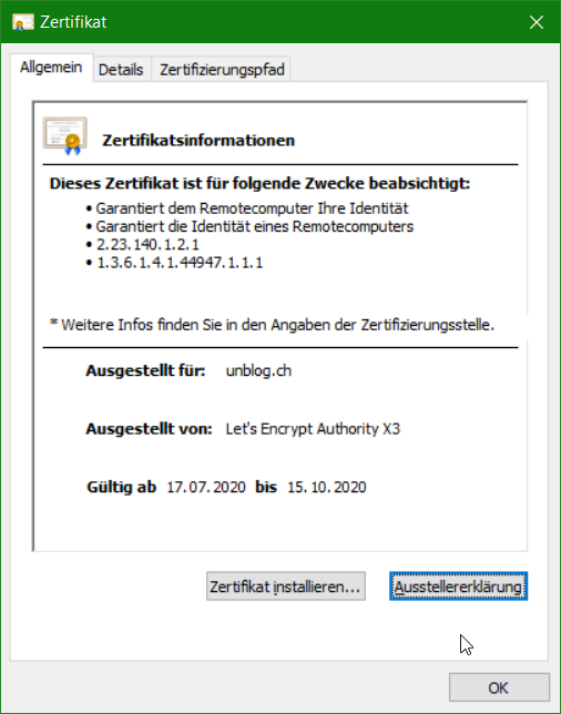 Verbindung Testen mit OpenSSL