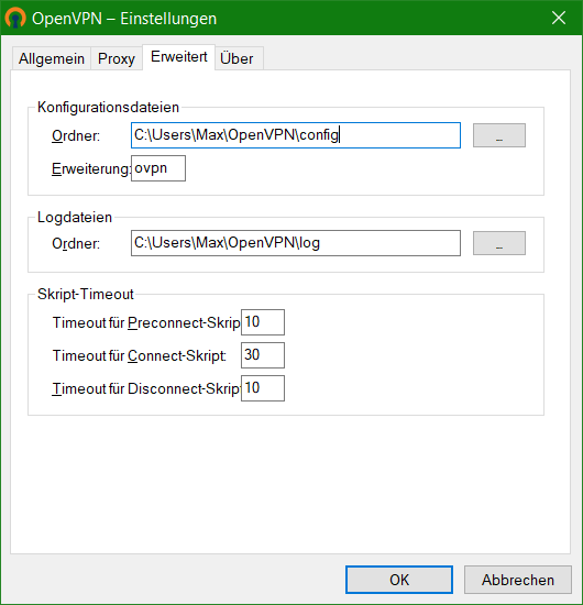 OpenVPN-Einstellungen