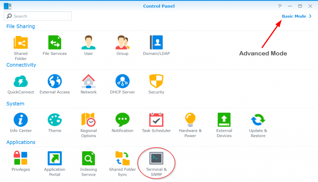 Synology Control Panel