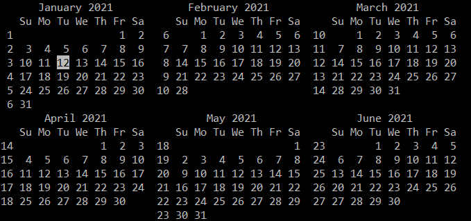 Der Linux Befehl cal