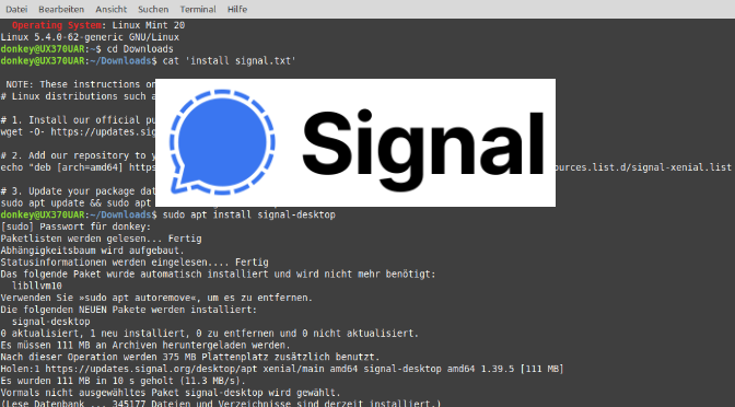 How to install signal in Linux terminal
