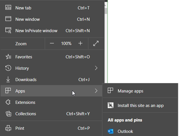 How to Install a Web Site as an App in Microsoft Edge