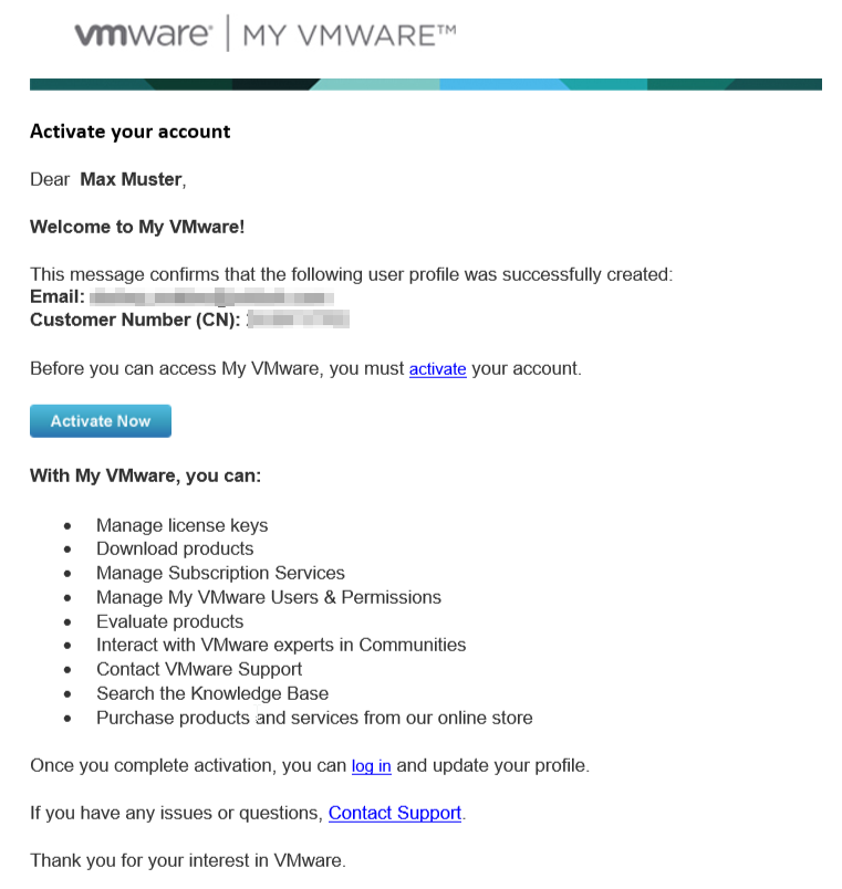 E-Mail Activate Now your account