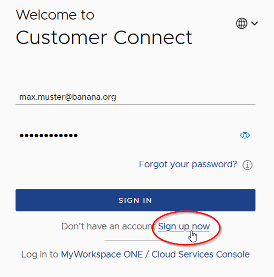 vmware customer connect sign-up