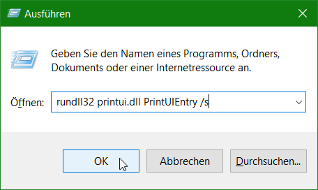 Netzwerk Drucker Verwaltung mit printui.dll im Command Prompt