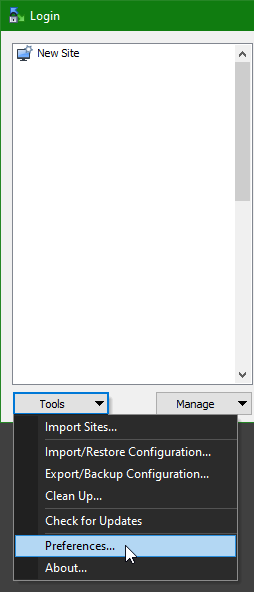 WinSCP Sites Registry INI-Datei