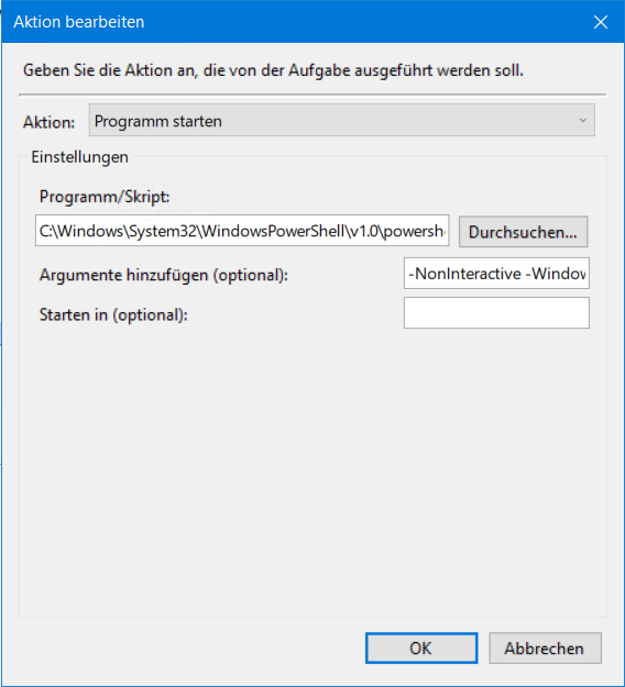 Aufgabenplnung Aktion bearbeiten