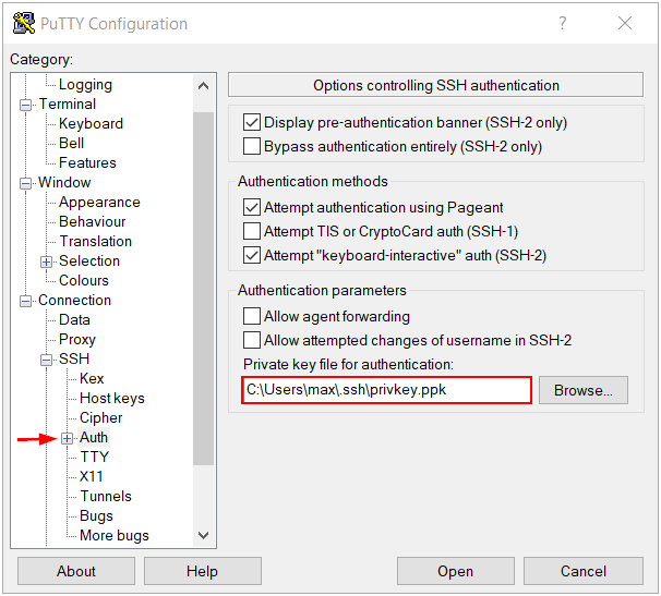 PuTTY SSH Key Authentication