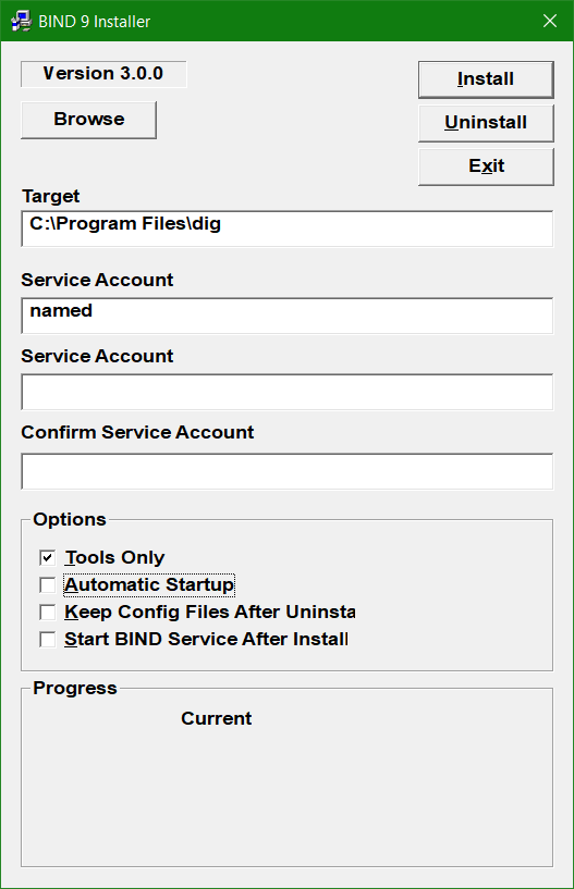 BIND 9 Windows Installation BINDInstall.exe 