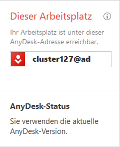 AnyDesk Alias ist der Computername (hostname)
