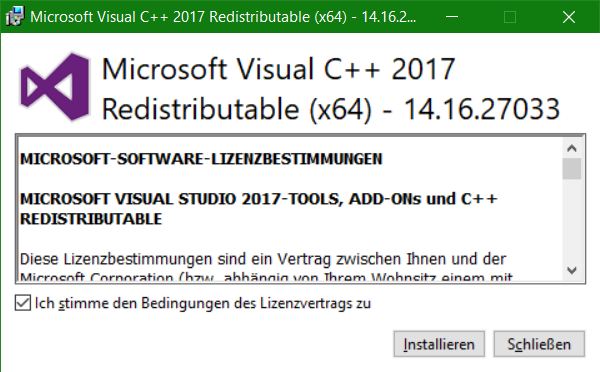 BIND 9 Windows Installation. Microsoft Visual C++ 2017 Redistributable Setup