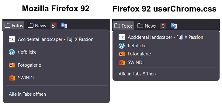 Mozilla Firefox with using Customized  userChrome.css