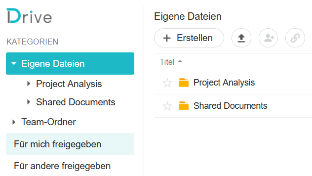 Synology Drive Eigene Dateien, neue Ordner erstellen
