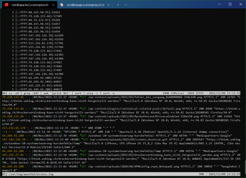 Netzwerk Statistik in Echtzeit mit netstat