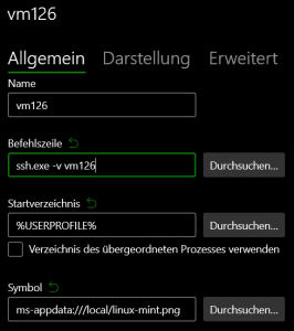 Windows Terminal Einstellungen