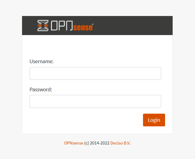 OPNsense Web GUI Login