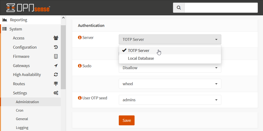 OPNsense Authenticationserver aktivieren