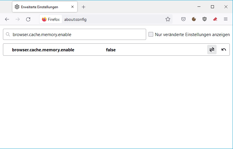 vSphere und vCenter Seite öffnet in Firefox nicht. browser.cache.memory.enable