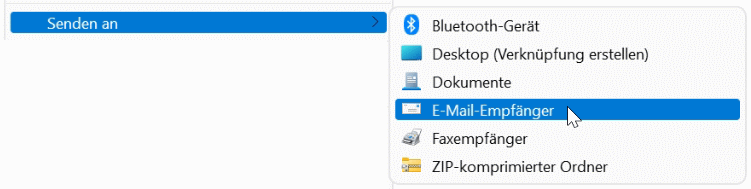 Datei Senden an E-Mail-Empfänger